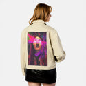 seraphina patch on female atelier canvas jacket in tan