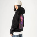 seraphina patch on female retro cord hoodie in onyx