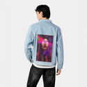 seraphina patch on male og denim jacket in oceanside