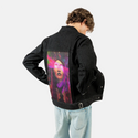 seraphina patch on male og denim jacket in raven