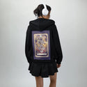 sevenofcoins patch on female essential zip hoodie in after hours