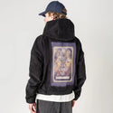 sevenofcoins patch on male retro cord hoodie in onyx