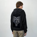shadowfox patch on male essential zip hoodie in after hours