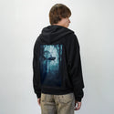 sharktaleii patch on male essential zip hoodie in after hours
