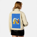 sharppencil patch on female atelier canvas jacket in tan
