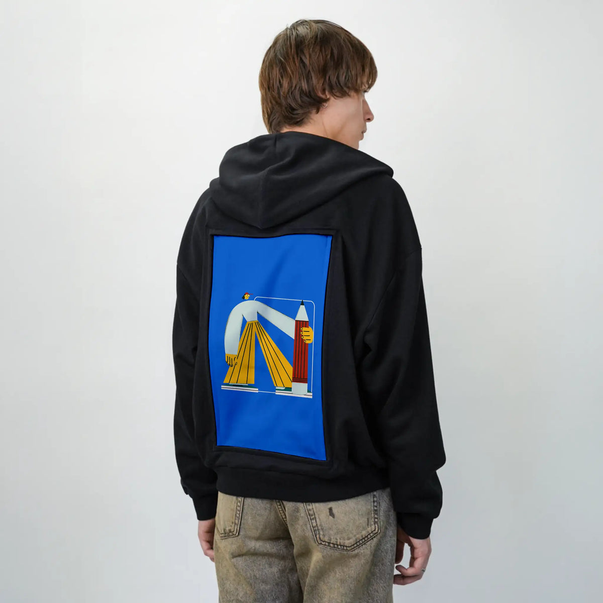 sharppencil patch on male essential zip hoodie in after hours
