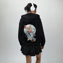shibainjapan patch on female essential zip hoodie in after hours