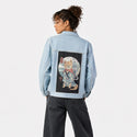 shibainjapan patch on female og denim jacket in oceanside
