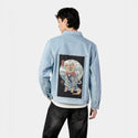 shibainjapan patch on male og denim jacket in oceanside