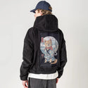 shibainjapan patch on male retro cord hoodie in onyx