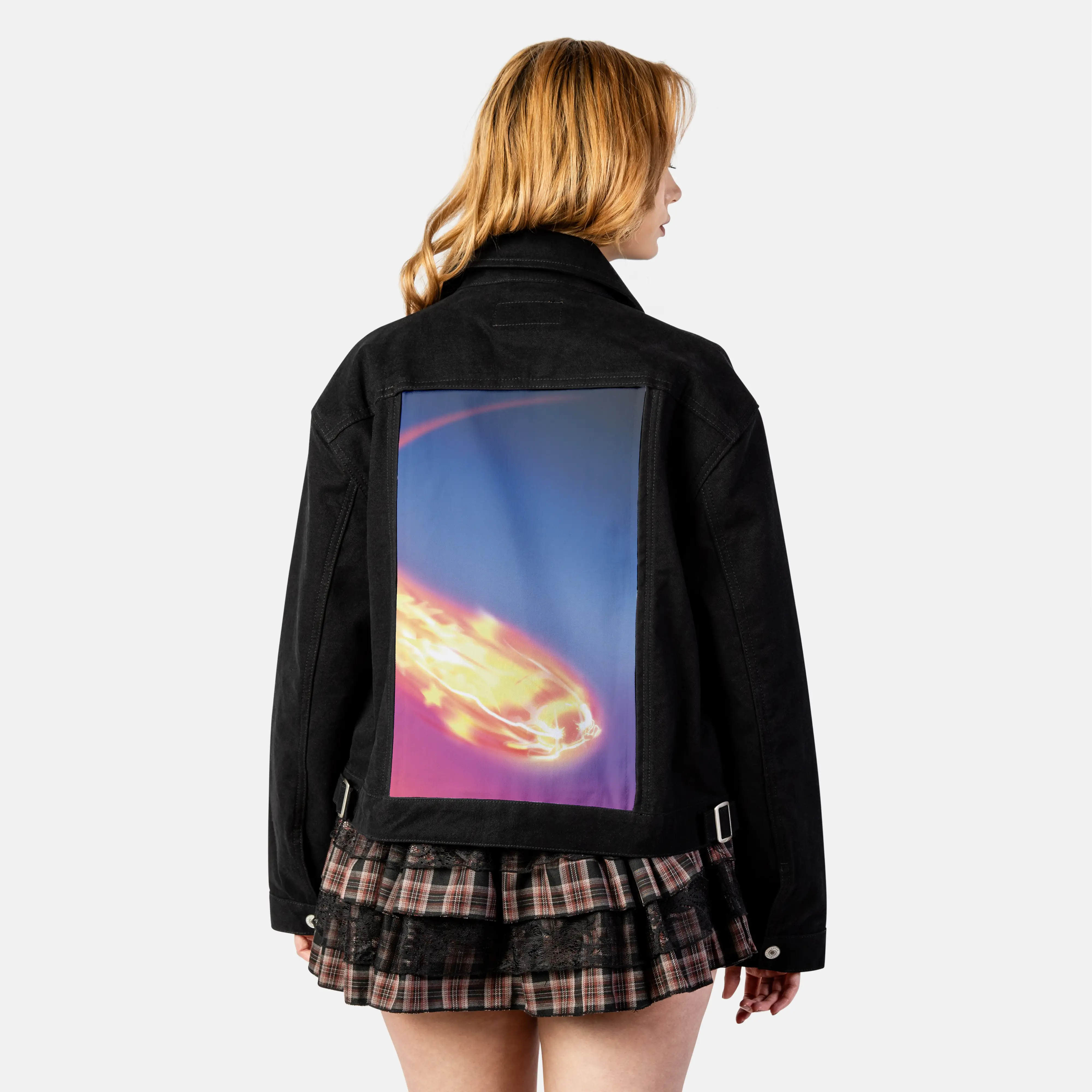 shootingstar patch on female atelier canvas jacket in nightfall