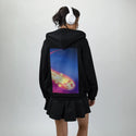 shootingstar patch on female essential zip hoodie in after hours