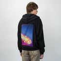 shootingstar patch on male essential zip hoodie in after hours