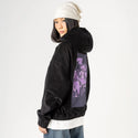 shroomcloudgirl patch on female retro cord hoodie in onyx