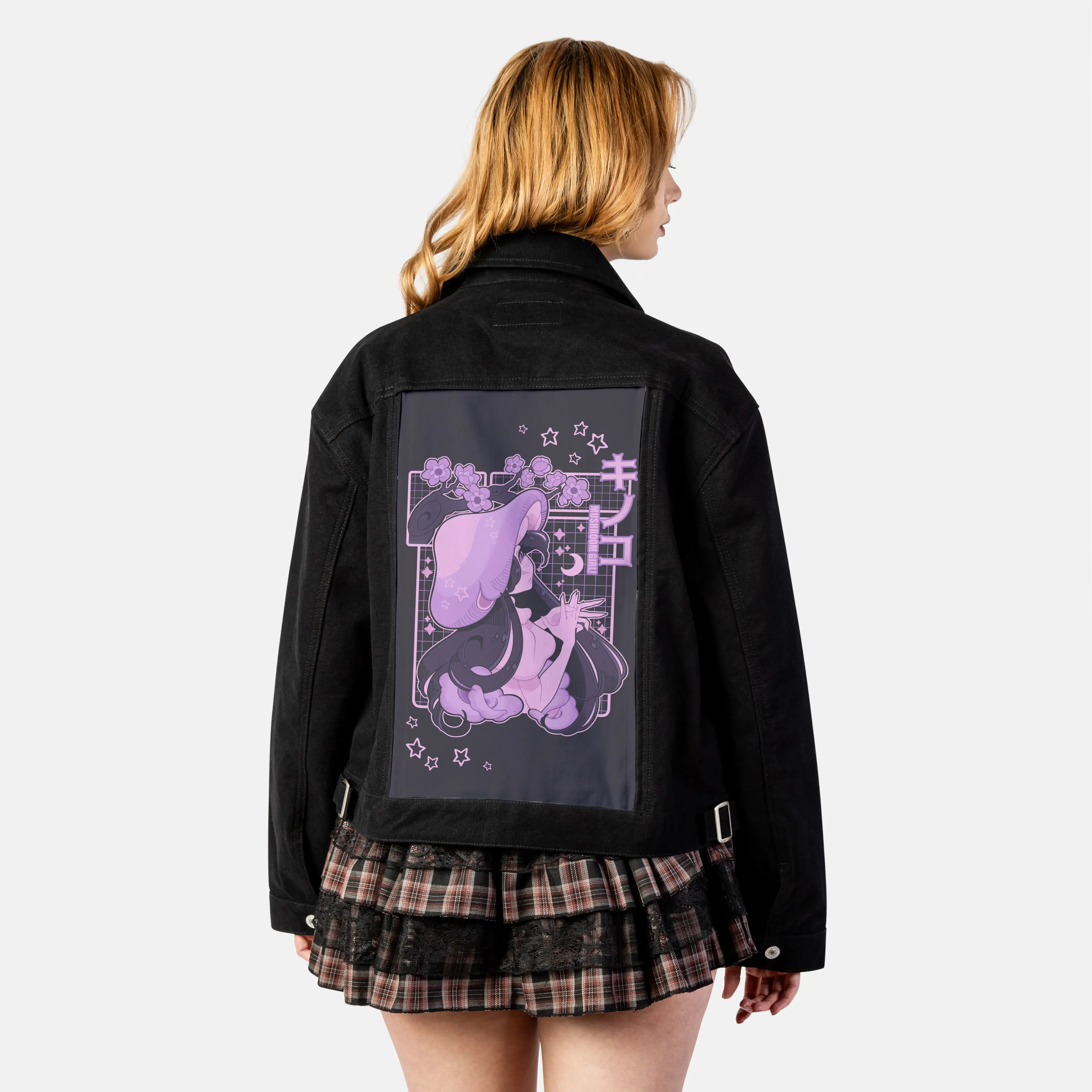 shroomfloralgirl patch on female atelier canvas jacket in nightfall