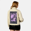 shroomfloralgirl patch on female atelier canvas jacket in tan