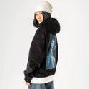 sirenscry patch on female retro cord hoodie in onyx