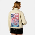 sixofcups patch on female atelier canvas jacket in tan