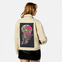 skeletalscoop patch on female atelier canvas jacket in tan