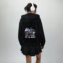 skeletonunicorn patch on female essential zip hoodie in after hours