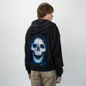 skkull patch on male essential zip hoodie in after hours