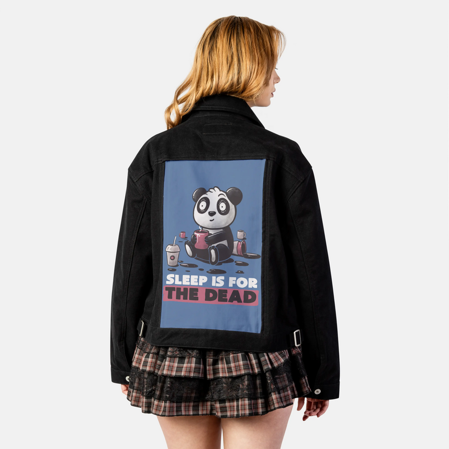 sleepisforthedead patch on female atelier canvas jacket in nightfall