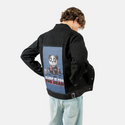 sleepisforthedead patch on male og denim jacket in raven