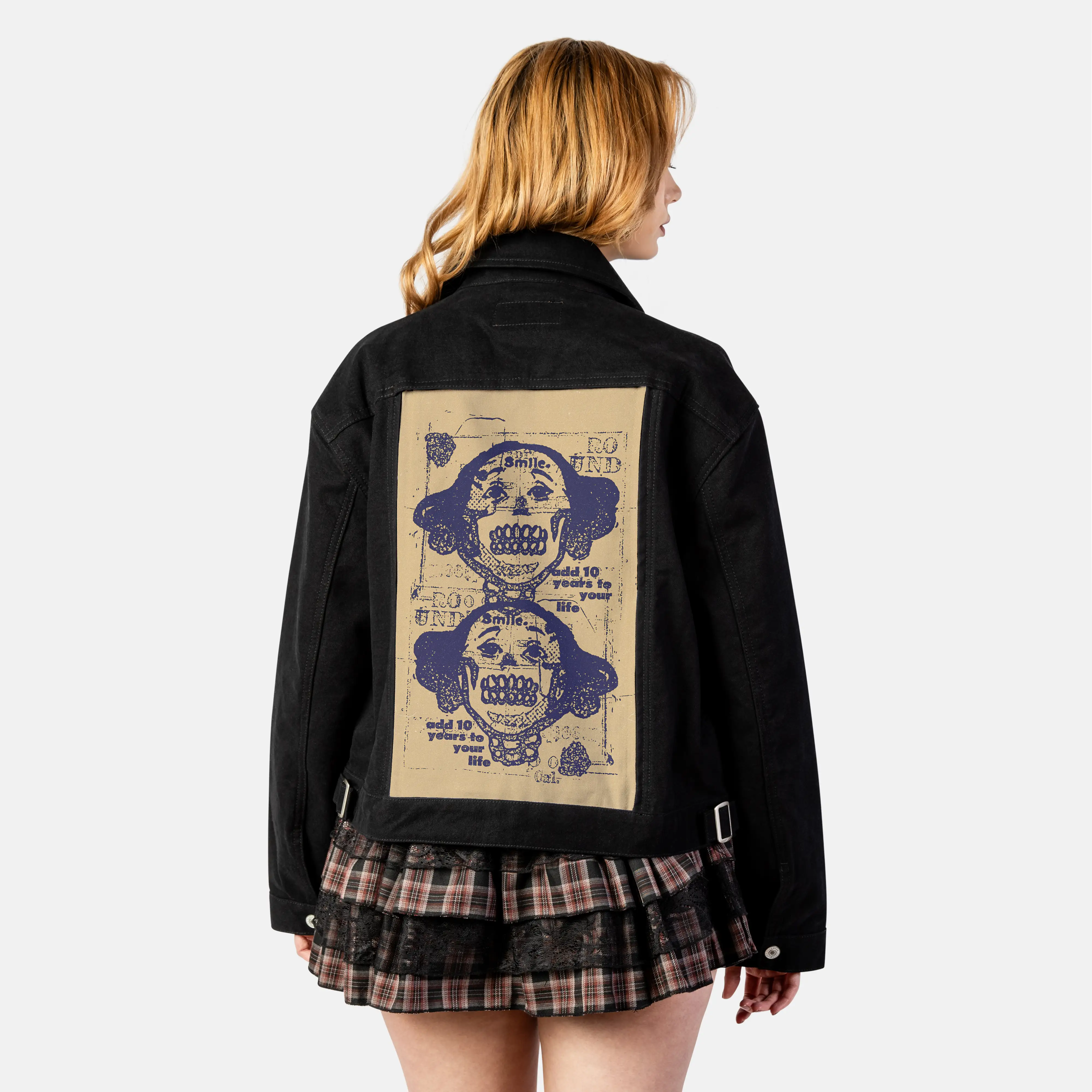 smilelive patch on female atelier canvas jacket in nightfall