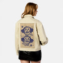 smilelive patch on female atelier canvas jacket in tan