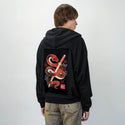snakesamurai patch on male essential zip hoodie in after hours