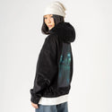sneakyducky patch on female retro cord hoodie in onyx