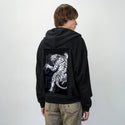 snowtiger patch on male essential zip hoodie in after hours