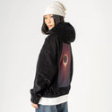 solareclipse patch on female retro cord hoodie in onyx