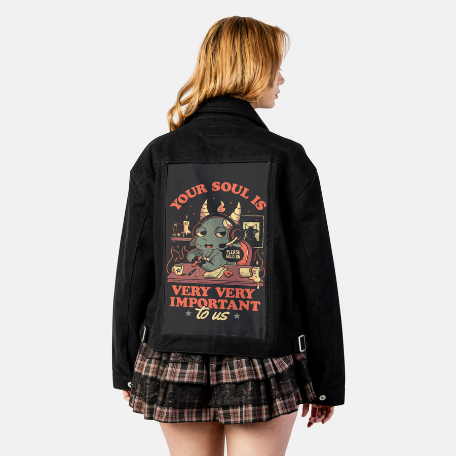 soulisimportant patch on female atelier canvas jacket in nightfall