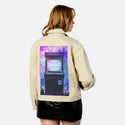 soulofthearcade patch on female atelier canvas jacket in tan