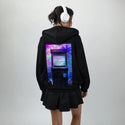 soulofthearcade patch on female essential zip hoodie in after hours