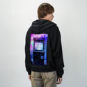 soulofthearcade patch on male essential zip hoodie in after hours