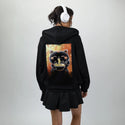 souloftheluckyramencat patch on female essential zip hoodie in after hours