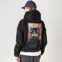 souloftheluckyramencat patch on male retro cord hoodie in onyx