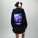 souloftheneogirl patch on female essential zip hoodie in after hours
