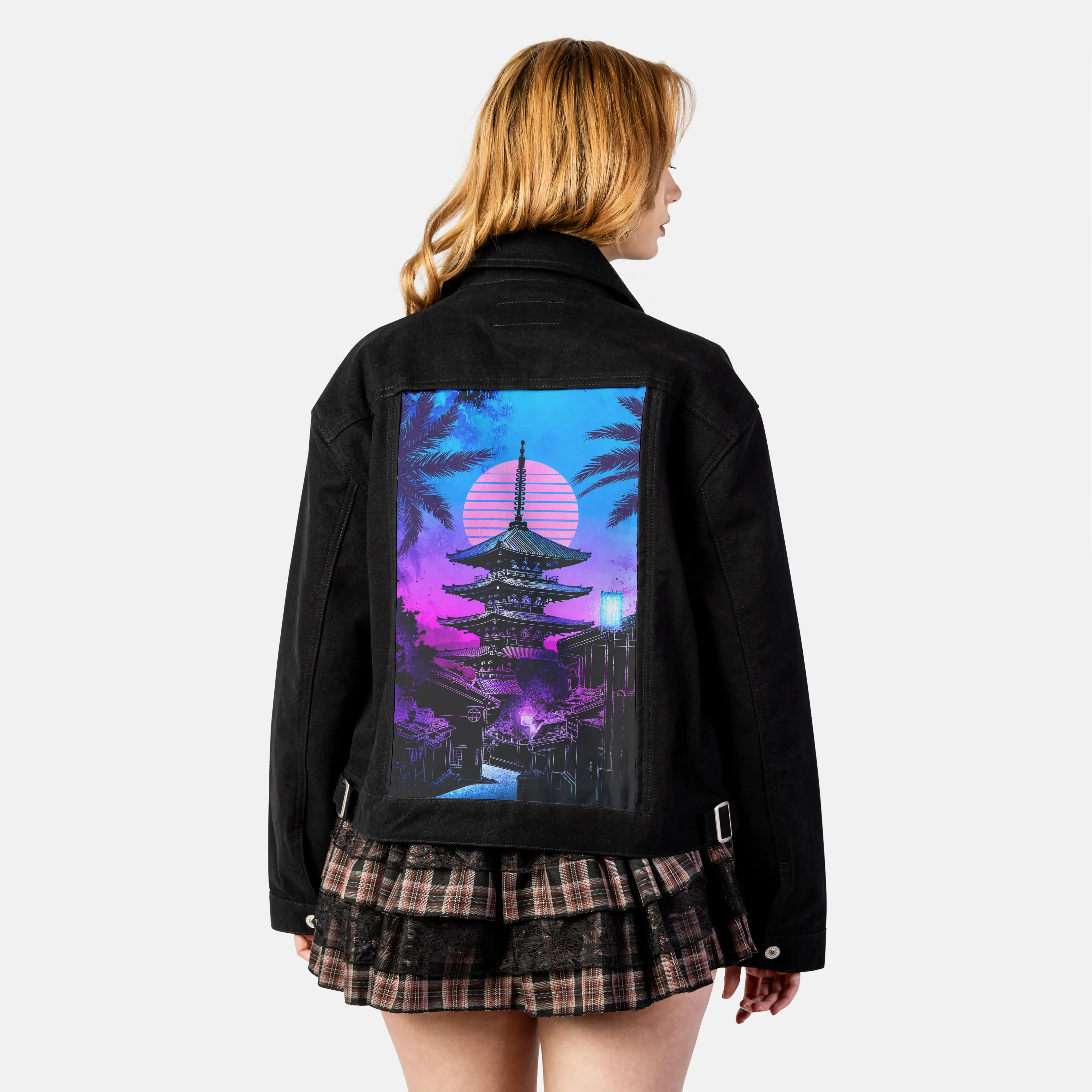 souloftheretroyasakapagoda patch on female atelier canvas jacket in nightfall