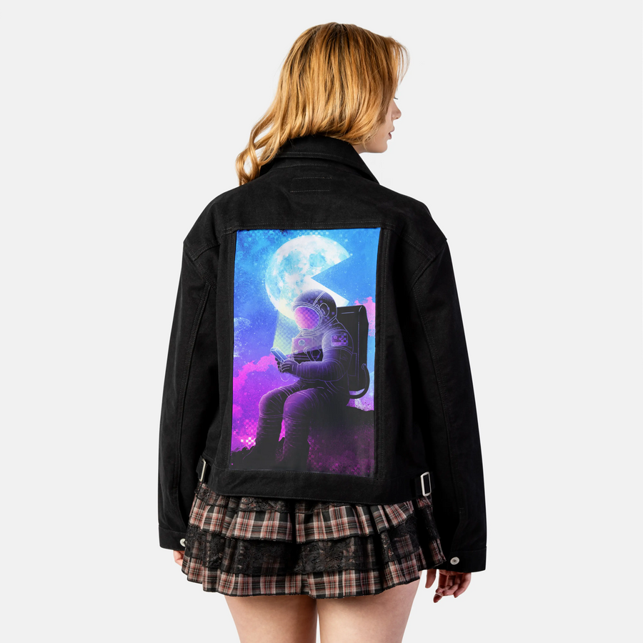 soulofthespacegamer patch on female atelier canvas jacket in nightfall
