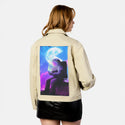 soulofthespacegamer patch on female atelier canvas jacket in tan