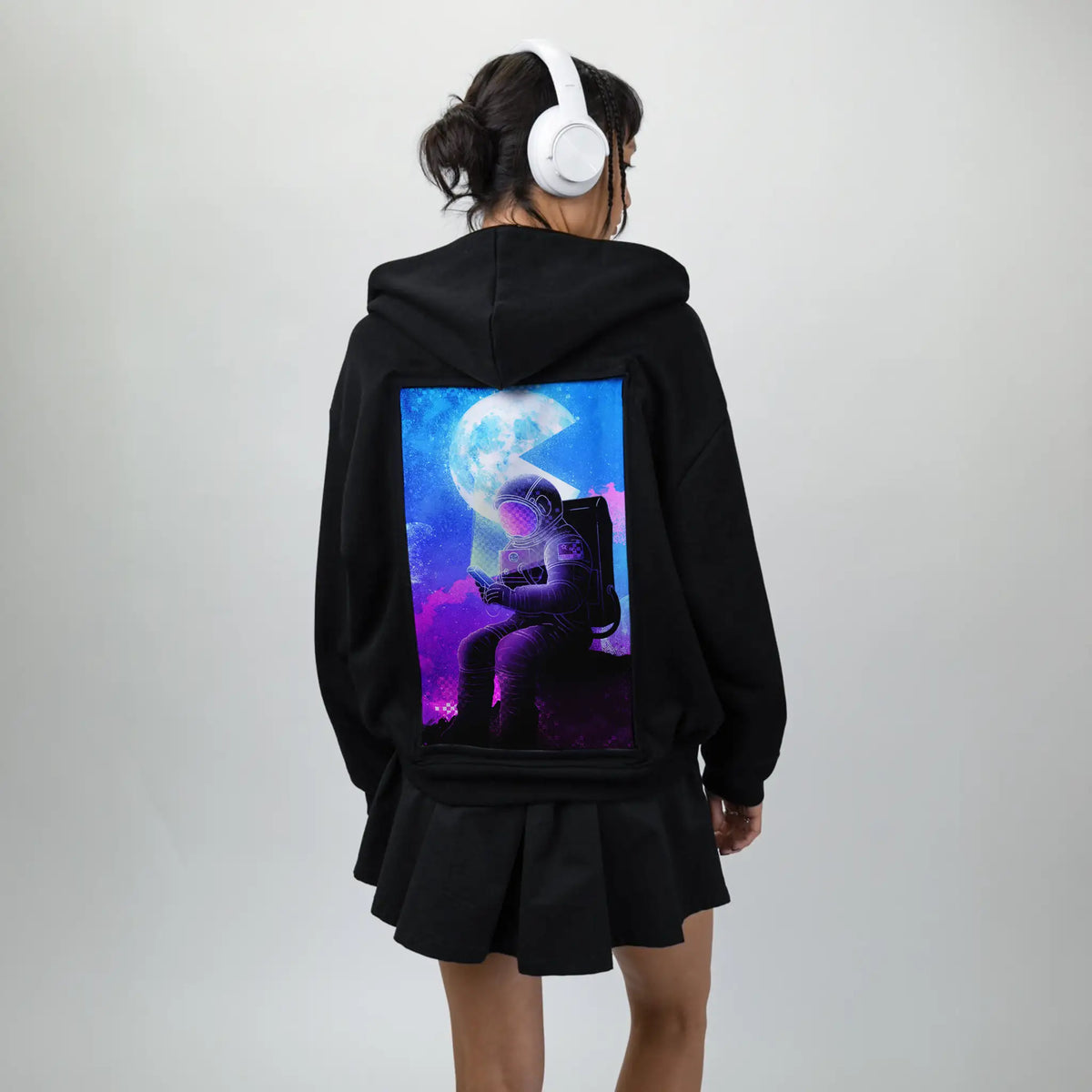 soulofthespacegamer patch on female essential zip hoodie in after hours