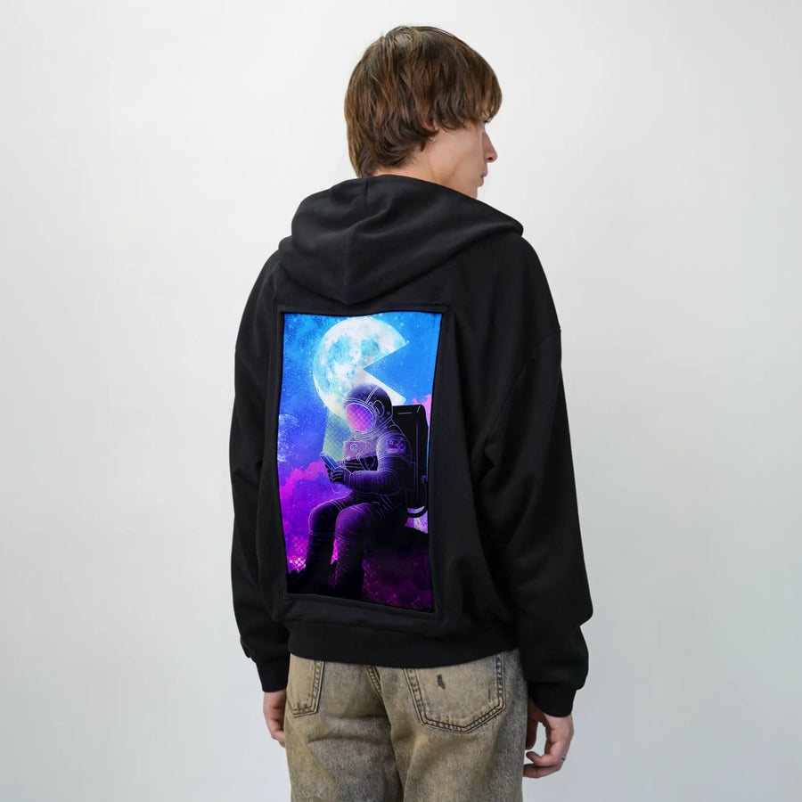 soulofthespacegamer patch on male essential zip hoodie in after hours