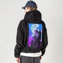 soulofthespacegamer patch on male retro cord hoodie in onyx