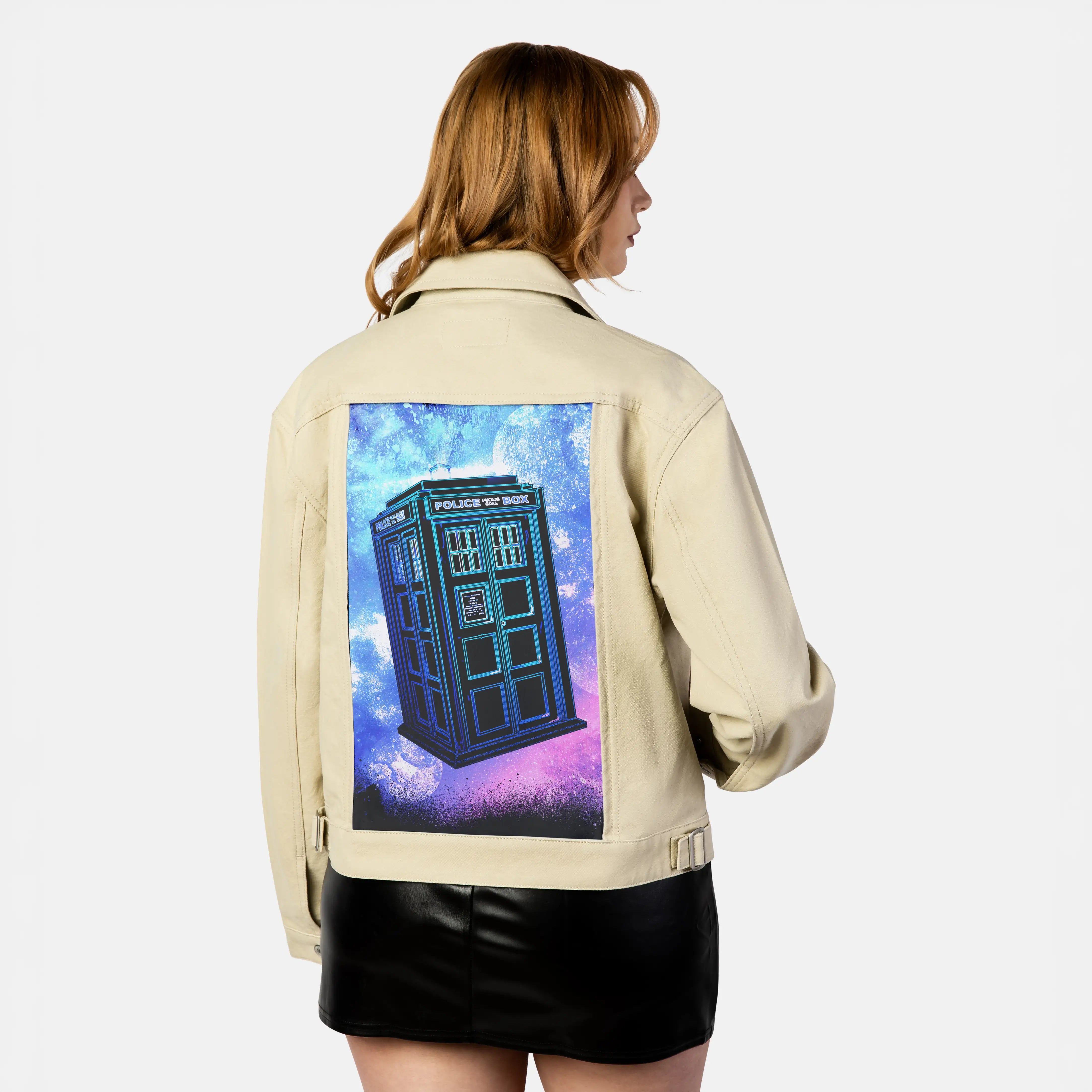soulofthetimemachine patch on female atelier canvas jacket in tan