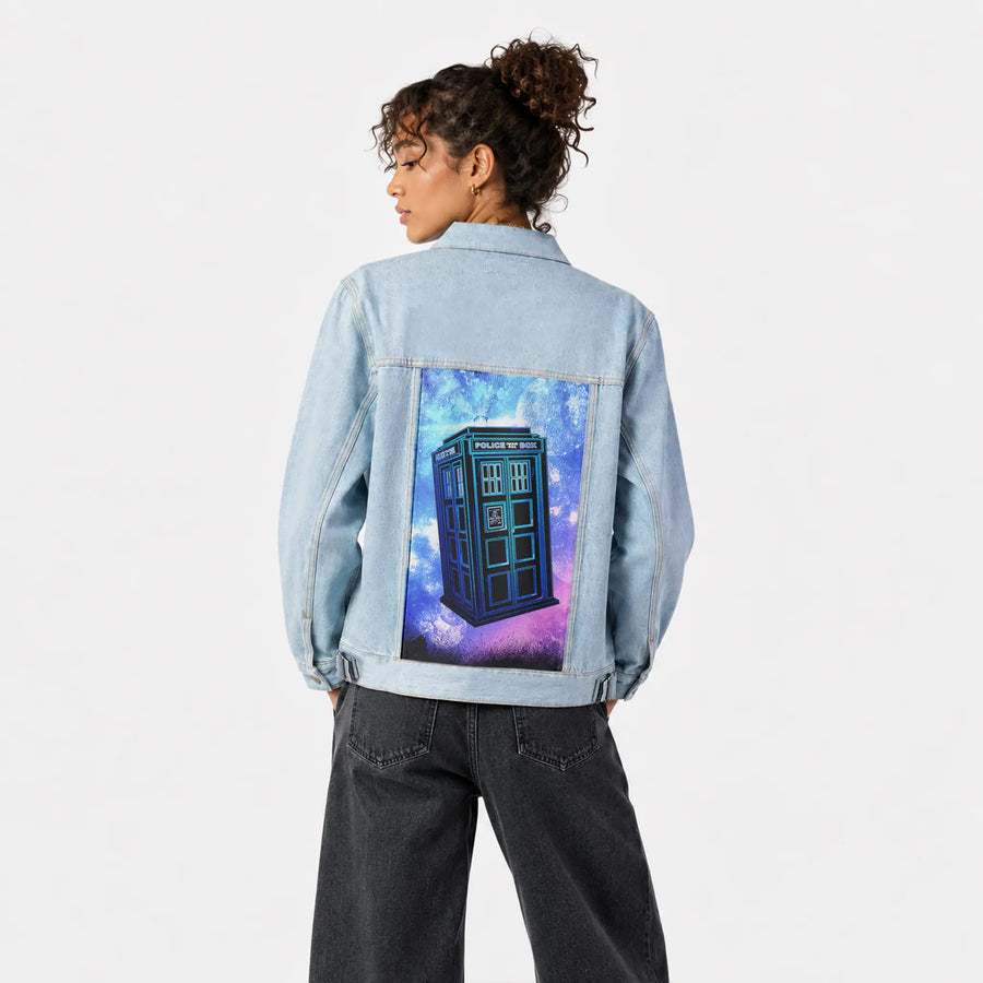 soulofthetimemachine patch on female og denim jacket in oceanside