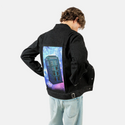 soulofthetimemachine patch on male og denim jacket in raven