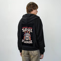 soulplease patch on male essential zip hoodie in after hours